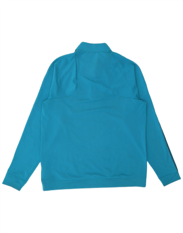 ADIDAS Homme Climalite Zip Neck Sweatshirt Jumper XL Bleu Polyester