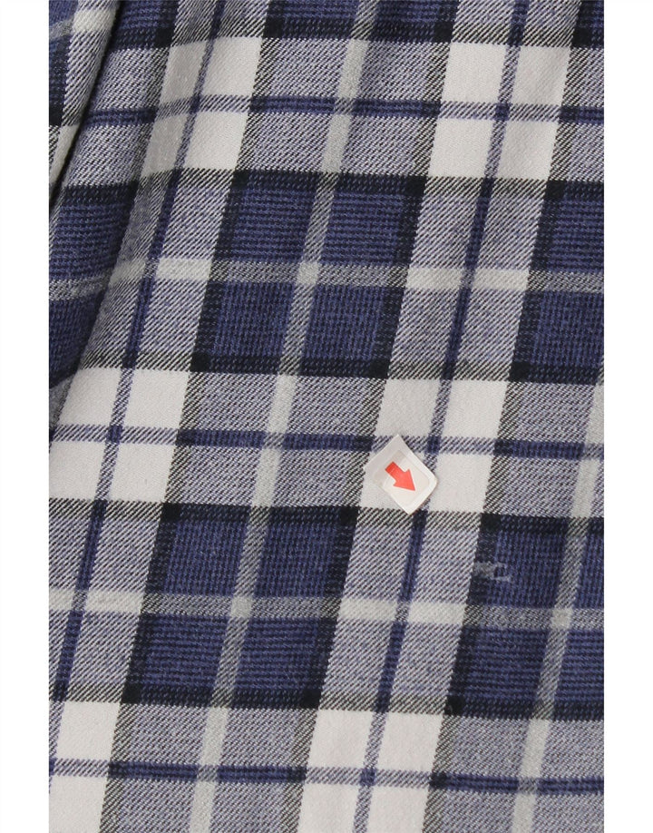 Massimo Dutti Chemise en flanelle pour homme XL Bleu marine à carreaux