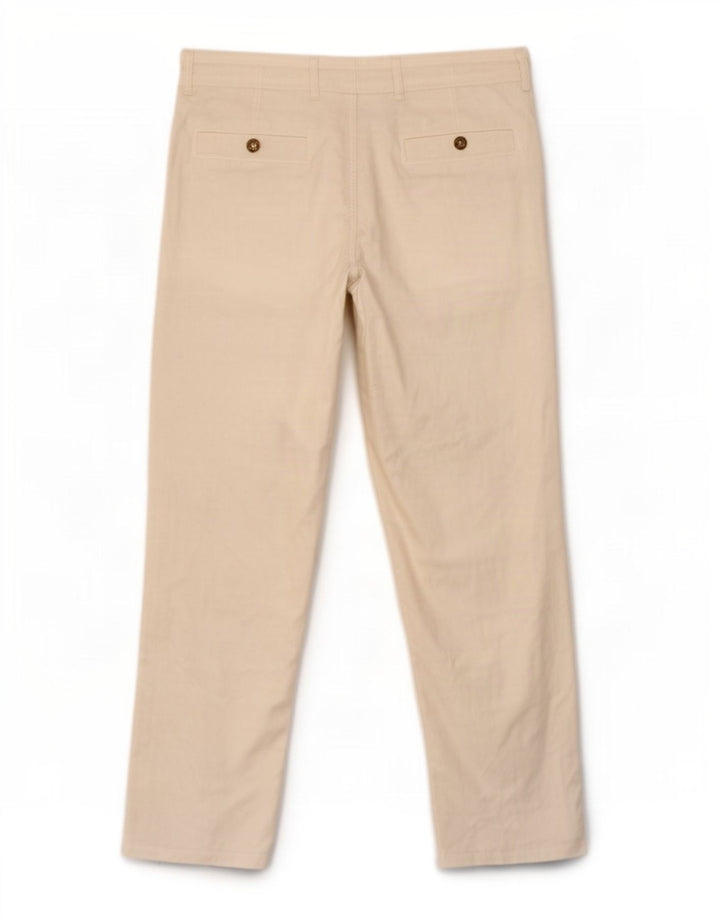 Marks & Spencer Pantalon Chino Droit Blue Harbor Homme W34 L29 Blanc