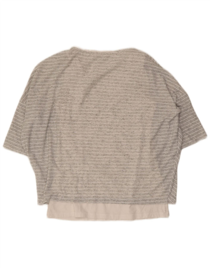 PHASE EIGHT Chemisier coupe ample pour femme UK 10 Petites rayures grises