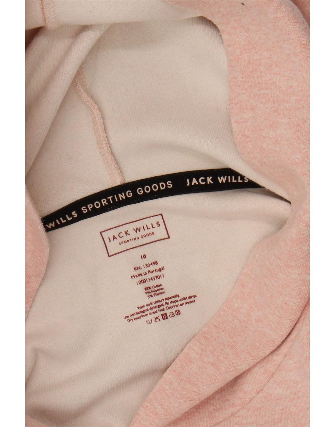 JACK WILLS Pull à capuche surdimensionné pour femme UK 10 Petit rose moucheté