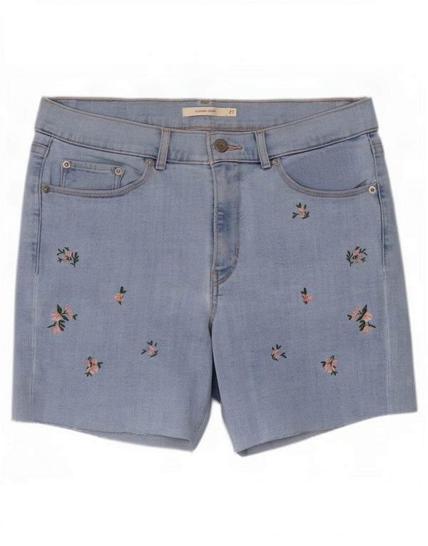 Levi's Short en Jean Classique Femme Small W27 Bleu Floral Coton
