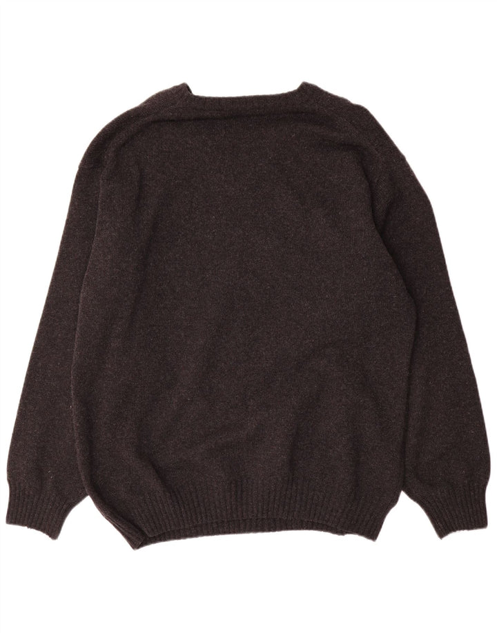Burlington Pull col V pour homme IT 52 XL Gris Laine