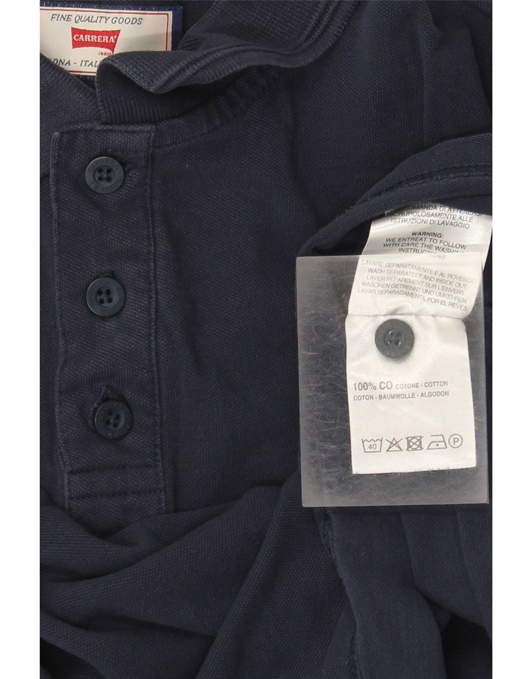 Carrera Polo Regular à Manches Longues Homme Bleu Marine Moyen Coton