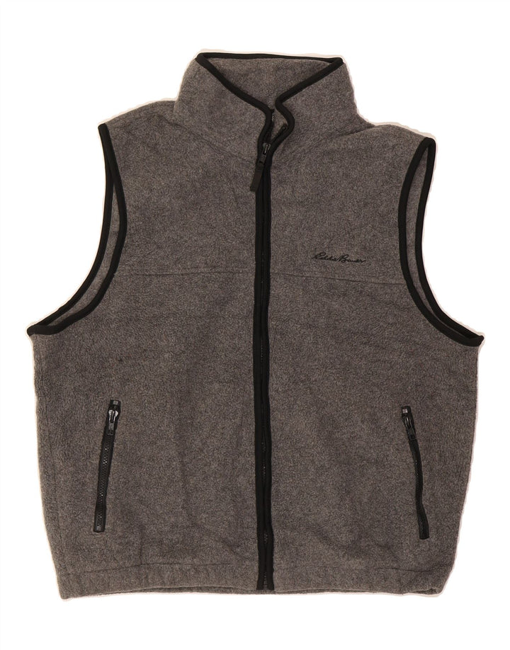 EDDIE BAUER Mens Fleece Gilet UK 38 Medium Grey Polyester Vintage Eddie Bauer and Second-Hand Eddie Bauer from Messina Hembry 