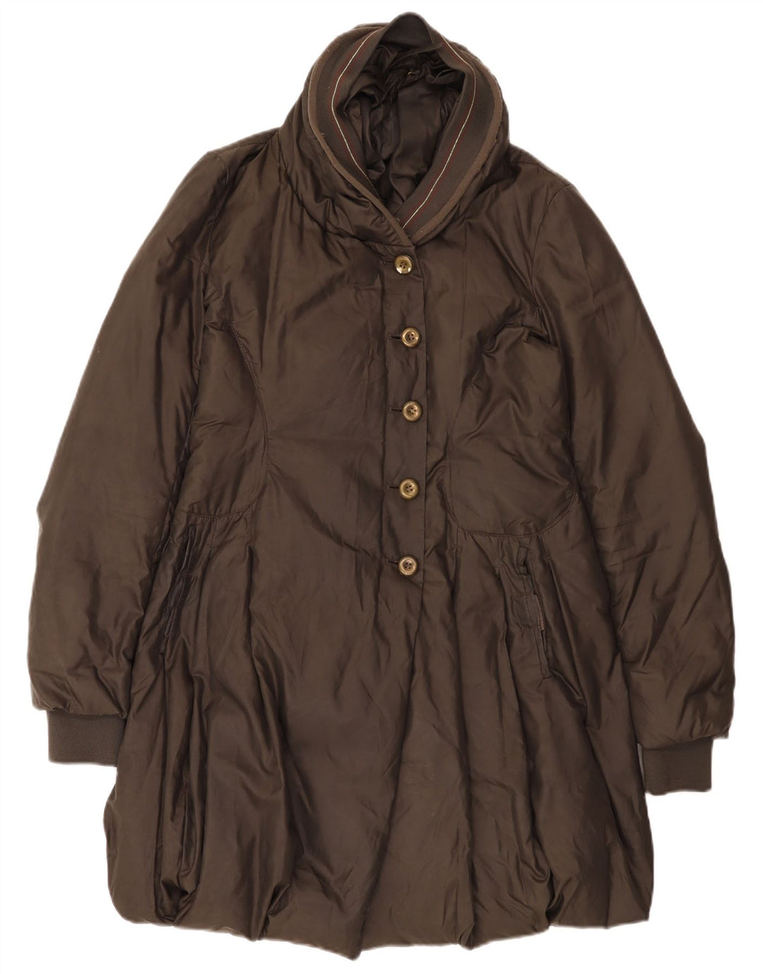 Marithe François Girbaud Manteau rembourré pour femme UK 10 Petit Marron Polyester