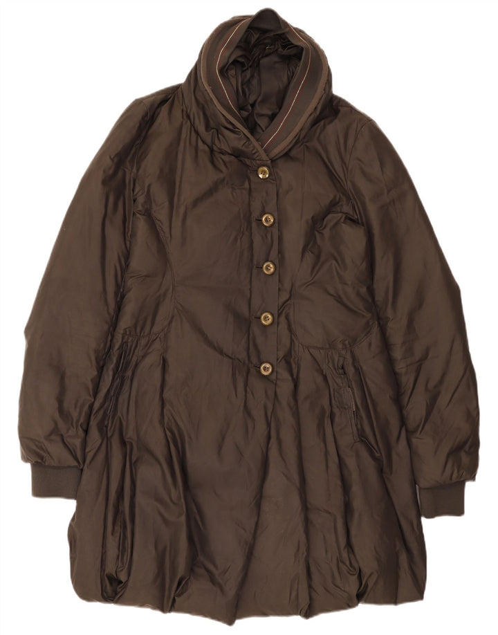 Marithe François Girbaud Manteau rembourré pour femme UK 10 Petit Marron Polyester