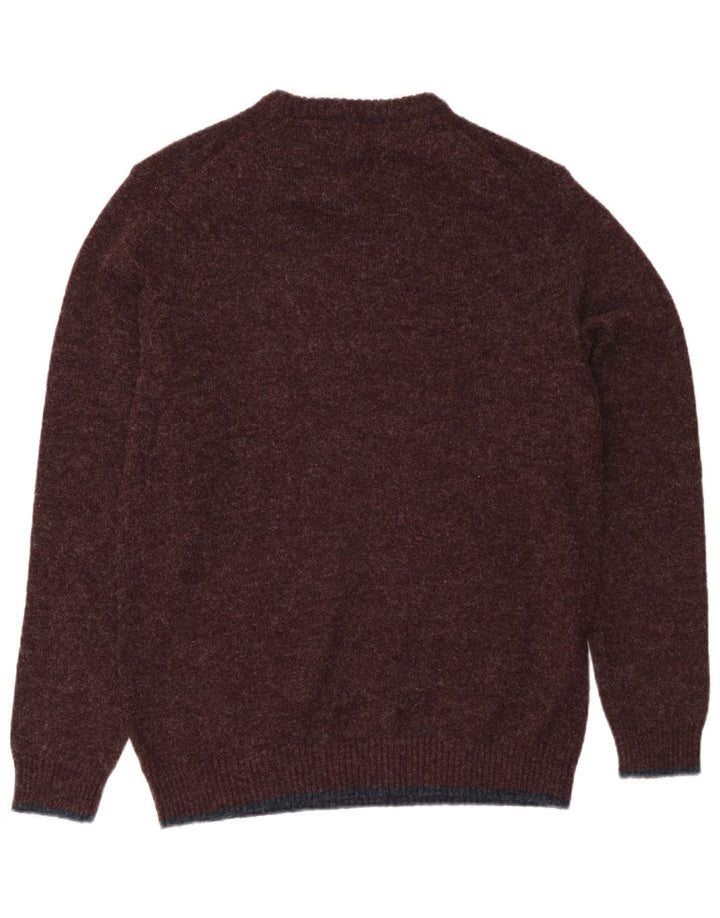 Weird Fish Pull à col rond pour homme en polyester bordeaux Taille L