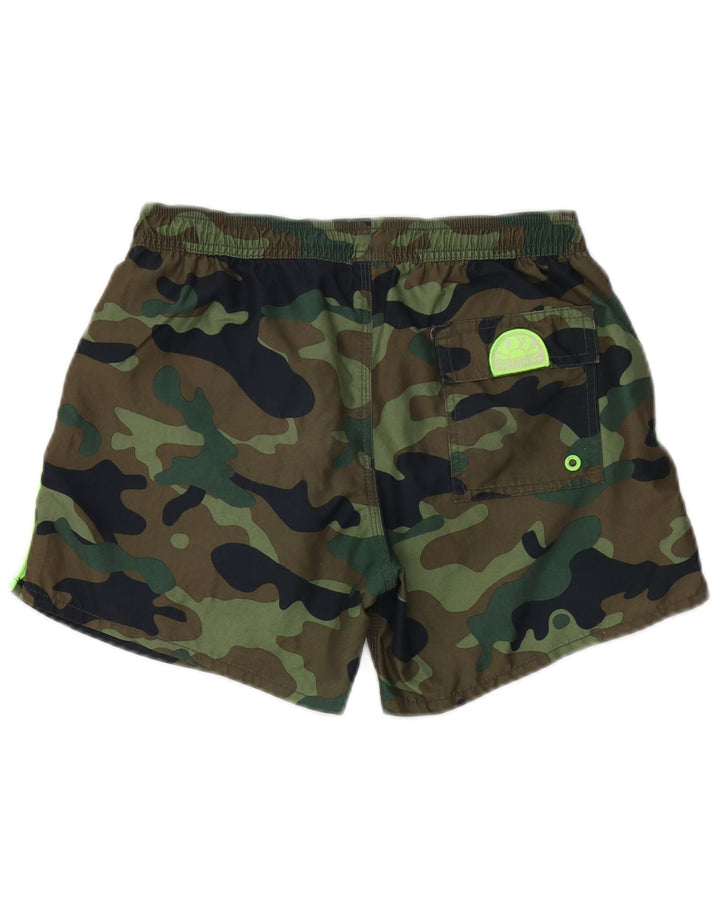 Sundek Short de Bain Garçon 13-14 Ans Kaki Camouflage Polyester