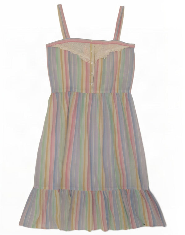 Bellino Robe d'été sans manches pour femme UK 44 Grandes rayures multicolores