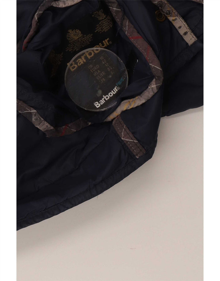 Barbour Veste matelassée pour femme UK 16 Large Bleu marine Colourblock Polyamide