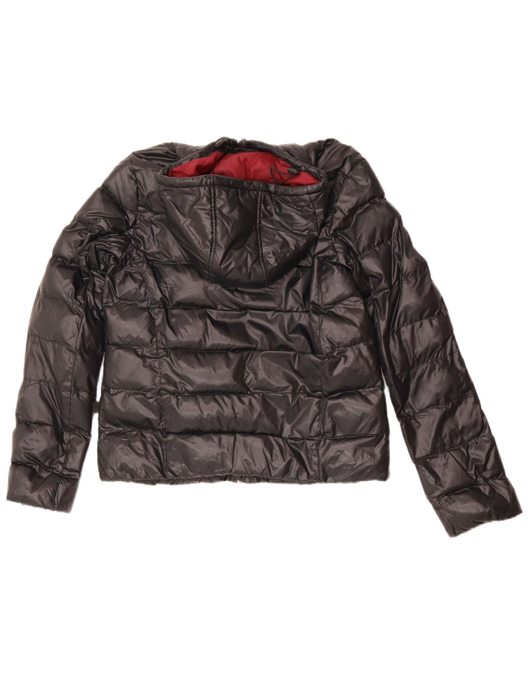 Converse Veste matelassée à capuche pour femme UK 12 Medium Noir Nylon
