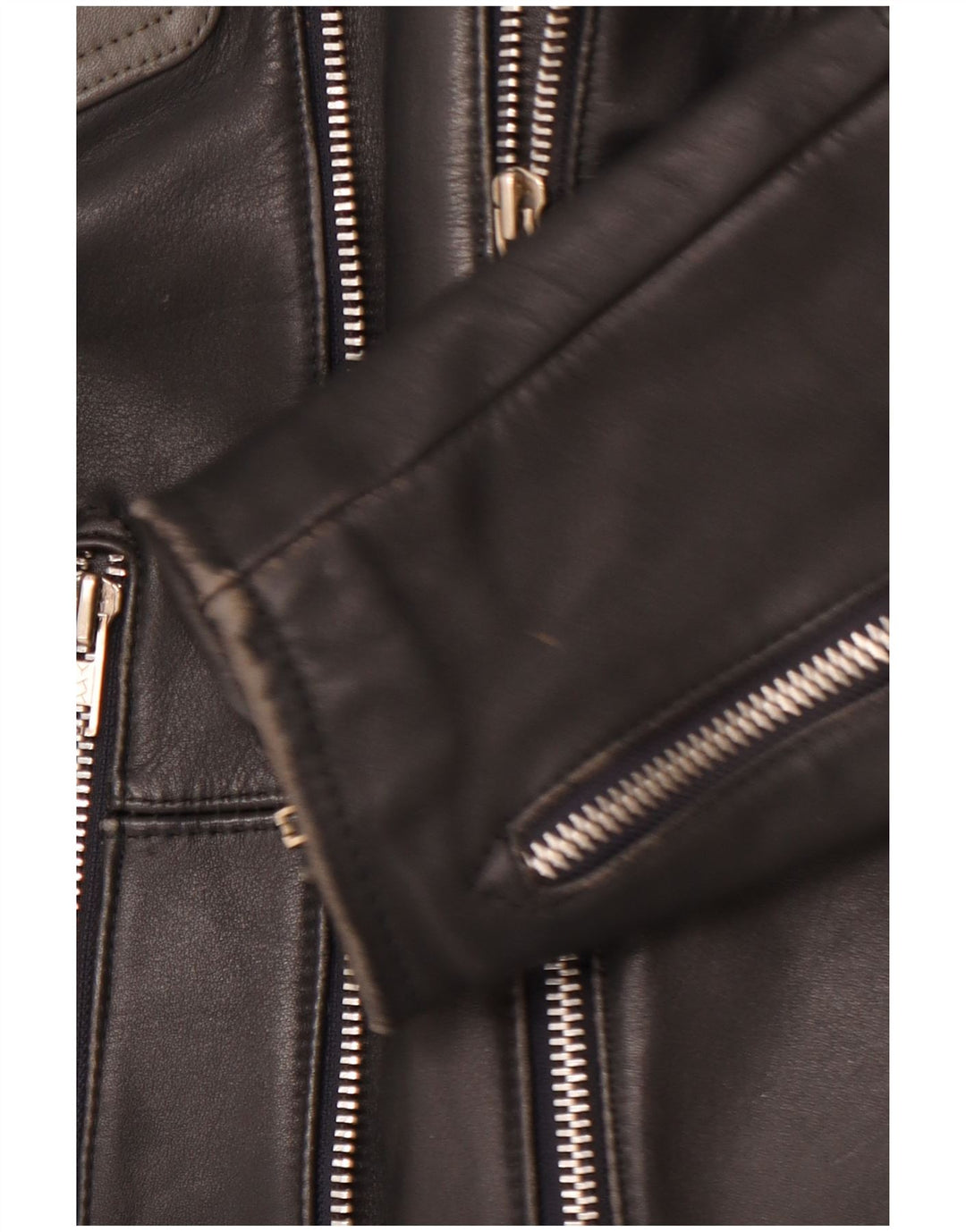 MQP Veste de motard en cuir pour homme UK 46 3XL Cuir color block noir