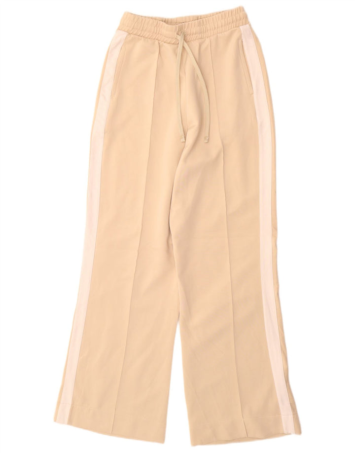 Zara Pantalon de survêtement pour femme UK 12 Beige moyen Colourblock