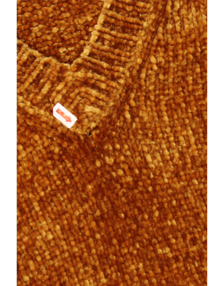 ZARA Pull surdimensionné à col en V pour femme UK 14 Élastomère marron moyen