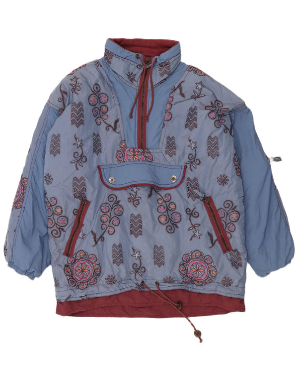 Canyon Veste de ski anorak surdimensionnée pour hommes UK 40 Large Blue Floral Polyamide