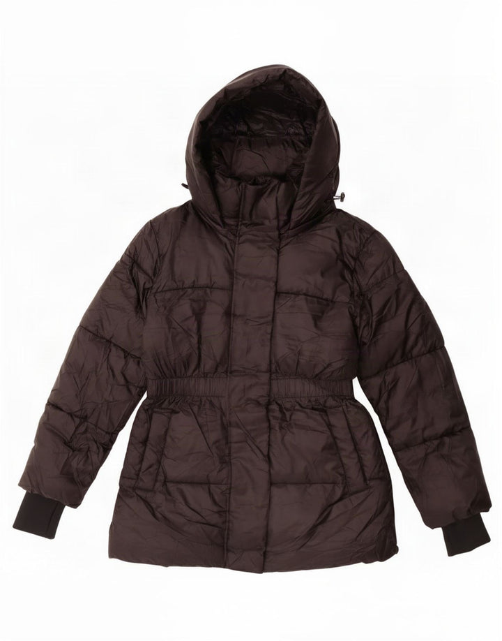 Gap Veste matelassée surdimensionnée à capuche pour femme UK 10 Small Noir Polyester