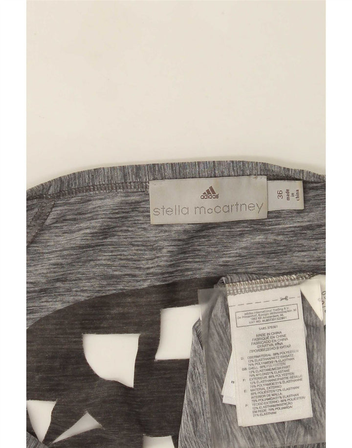 Adidas Femme Stella McCartney Graphic Tunique Top EU 36 Petit Gris Polyester