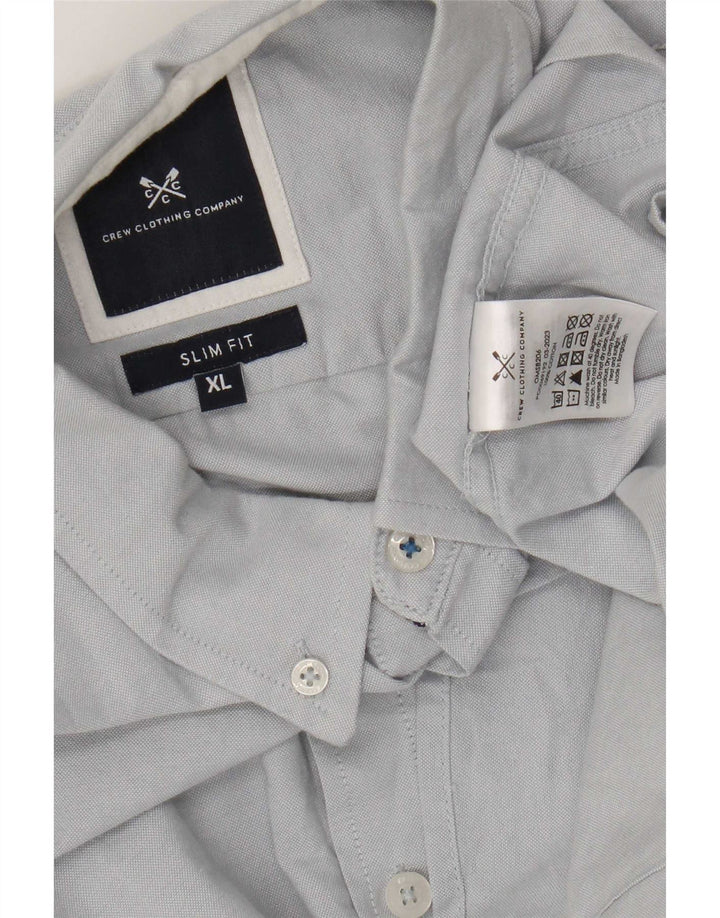 Crew Clothing Chemise Slim Fit Homme Bleu Moyen Coton