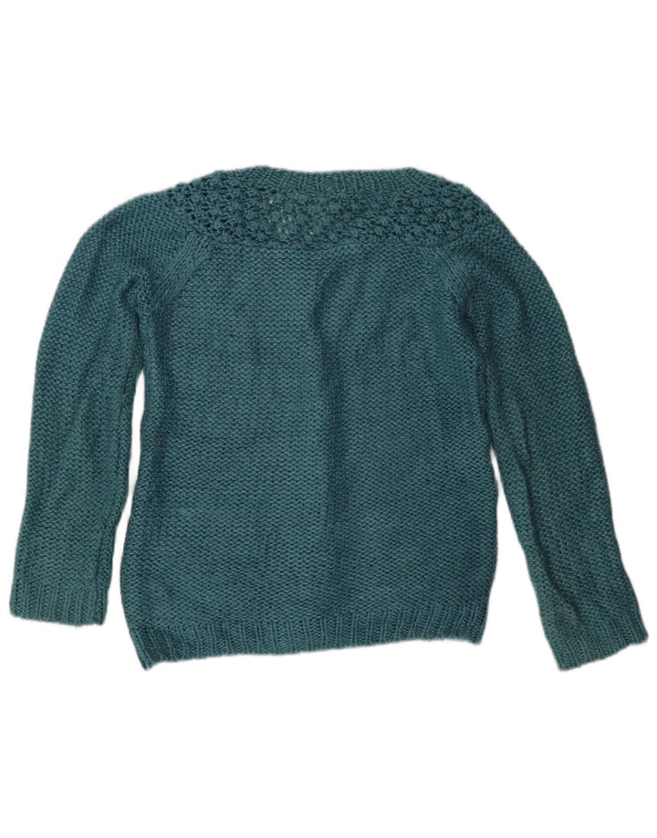 Fat Face Cardigan Pull Femme UK 8 Petit Bleu Acrylique