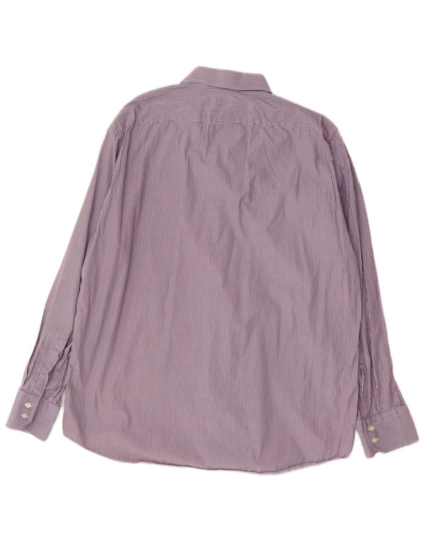 Hugo Boss Chemise coupe classique pour homme Taille 17 1/2 XL Violet à fines rayures