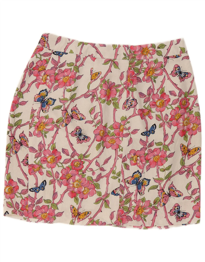 Oasis Mini jupe portefeuille pour femme UK 12 Medium W32 Floral multicolore