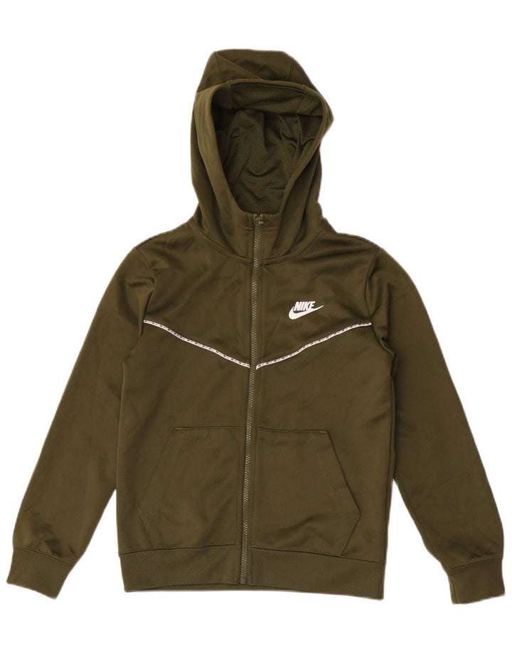 Nike Pull à capuche zippé pour garçon 10-11 ans Kaki moyen Polyester