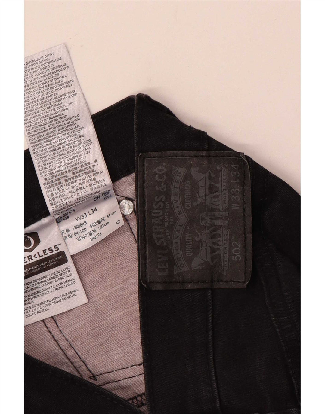 Levi's Jean 502 Tapered Homme Noir Coton W33 L34