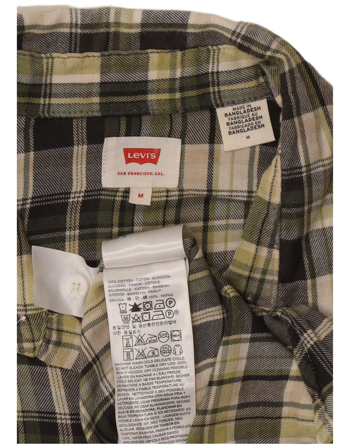Levi's Chemise à Manches Courtes Regular Fit Homme Vert Moyen Plaid Coton