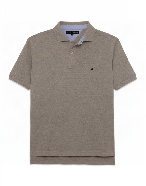 Tommy Hilfiger Polo Homme Gris Moyen Coton