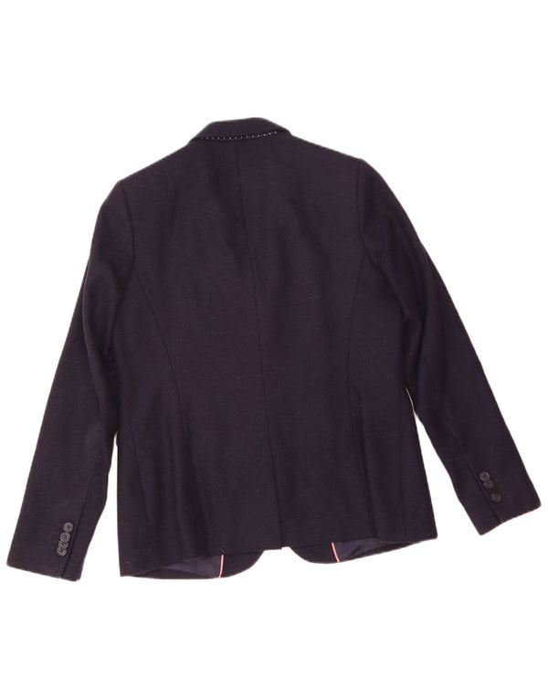 Crew Clothing Veste blazer à 2 boutons pour femme UK 12 en laine bleu marine moyen