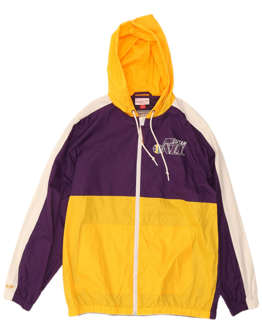 Mitchell & Ness Veste de pluie graphique pour homme UK 40 Large Violet Colourblock