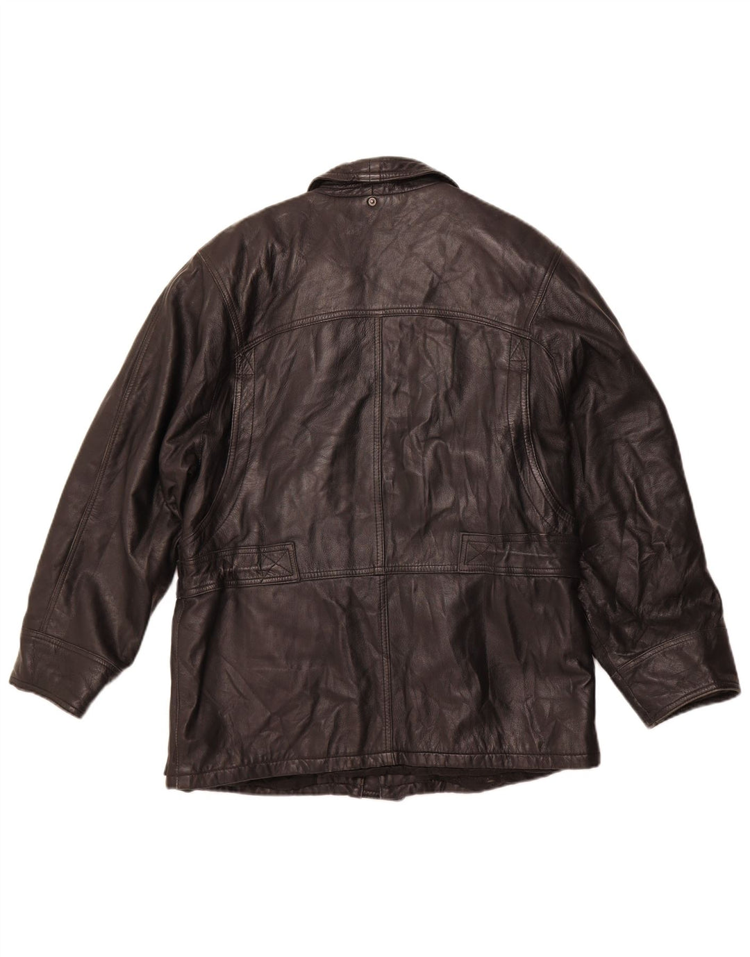 VINTAGE Veste en cuir homme IT 50 Grand cuir noir