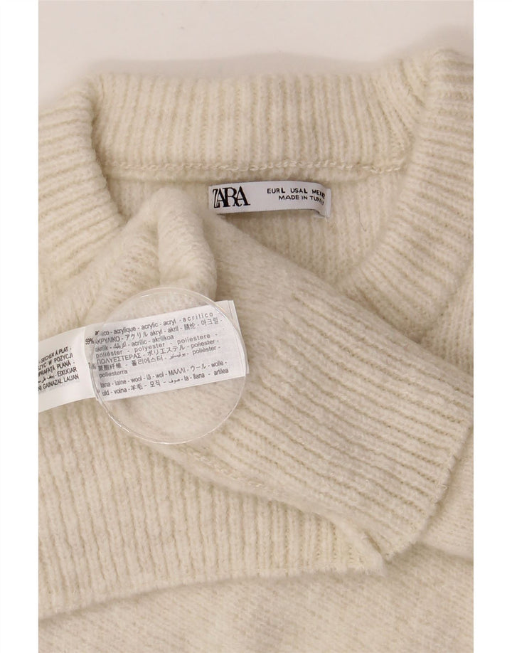 ZARA Homme Pull Col Rond Pull Large Beige Acrylique