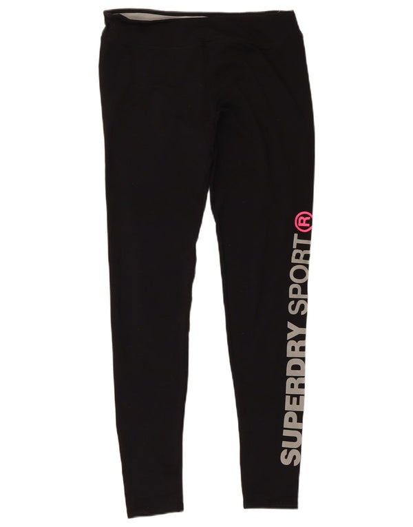 SUPERDRY Leggings graphiques pour femmes UK 10 Small Noir