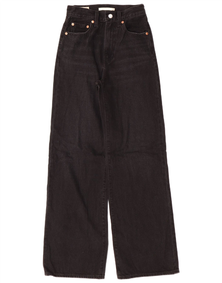 Levi's Jean taille haute jambe large femme W24 L32 noir coton classique