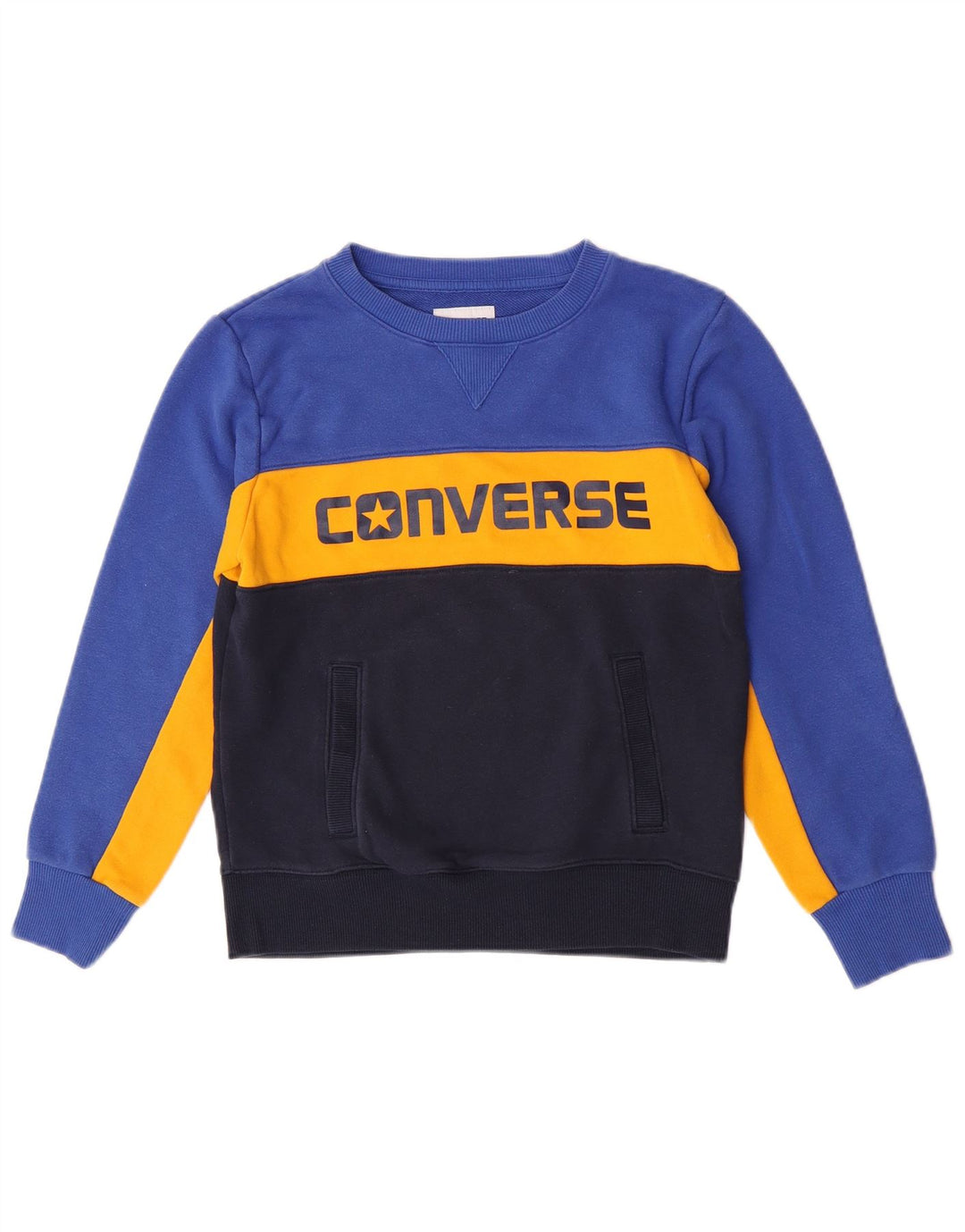 Converse Sweat-shirt graphique pour garçon 10-11 ans Bleu moyen colour block