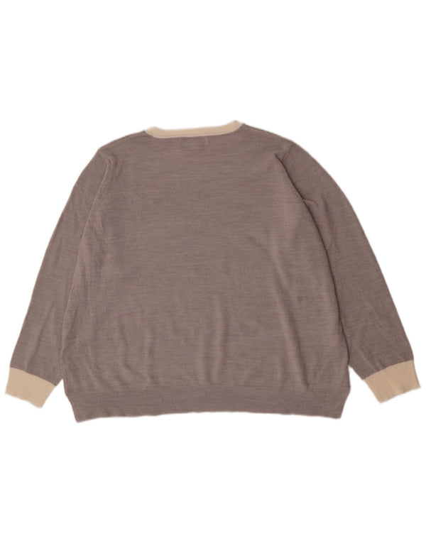 Marks & Spencer Pull ras du cou pour femme UK 22 2XL Gris Acrylique