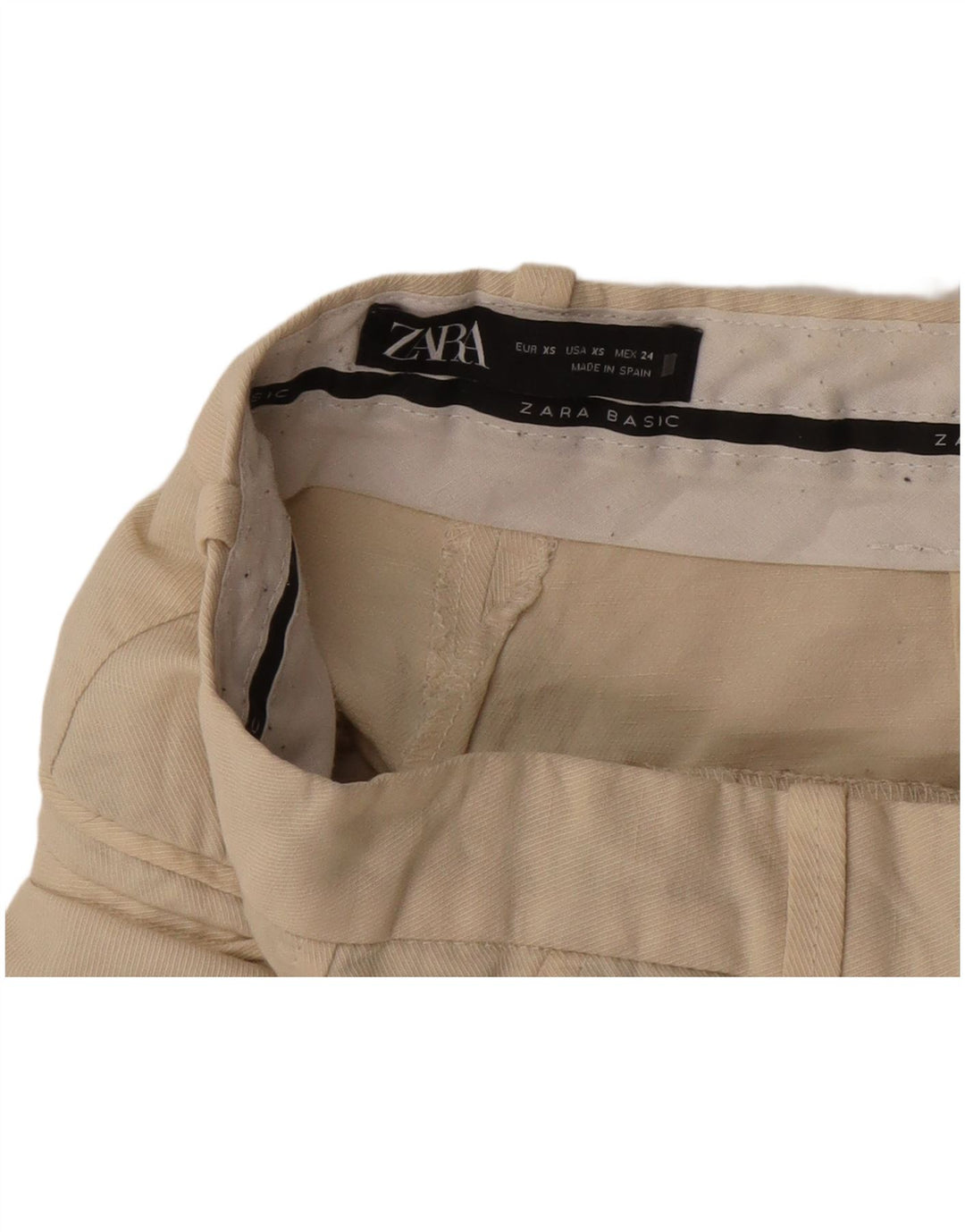 Zara Pantalon Chino Bootcut Femme XS W24 L30 Beige