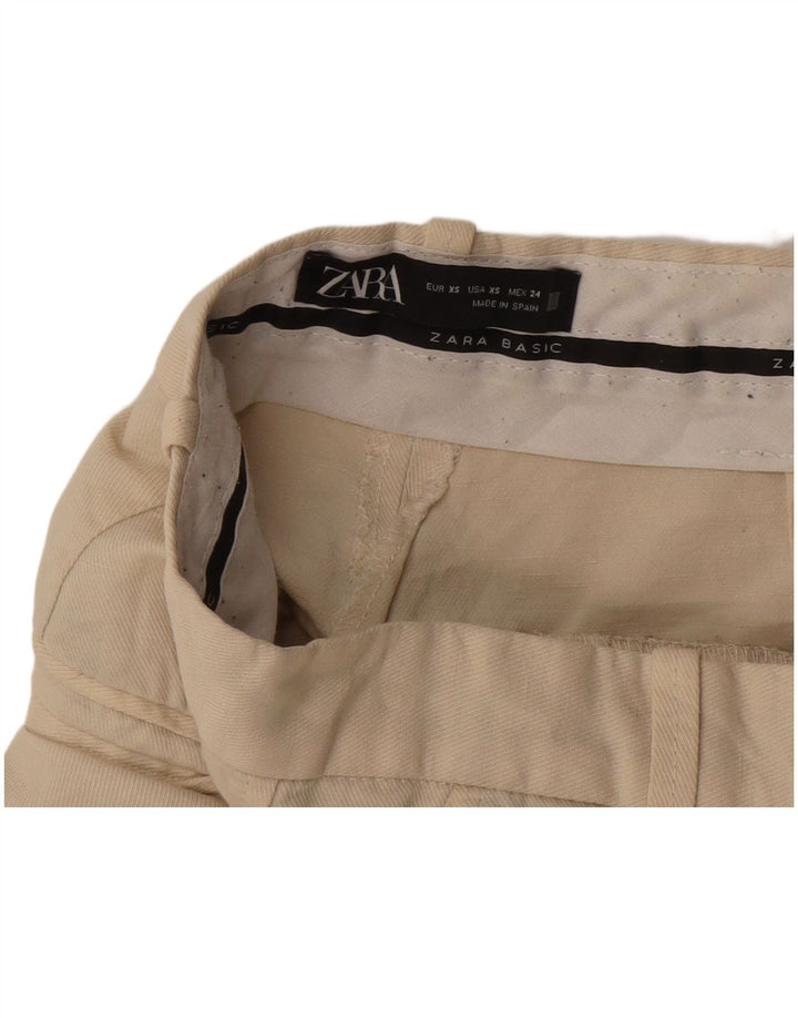 Zara Pantalon Chino Bootcut Femme XS W24 L30 Beige