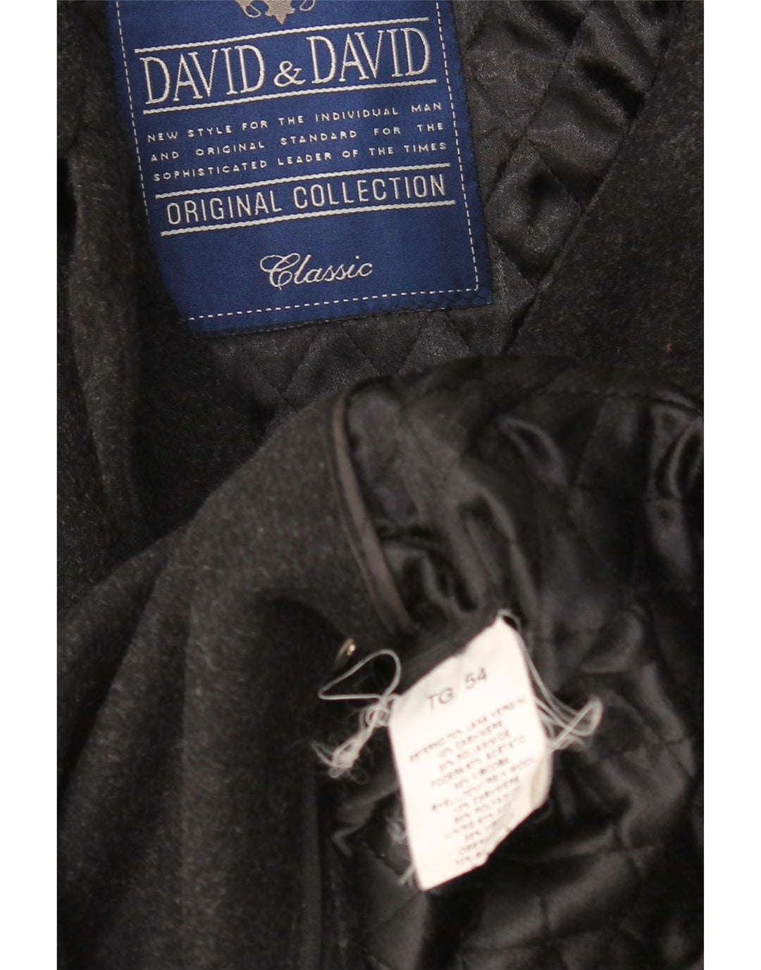 vintage Mens Overcoat IT 54 2XL Gris Laine