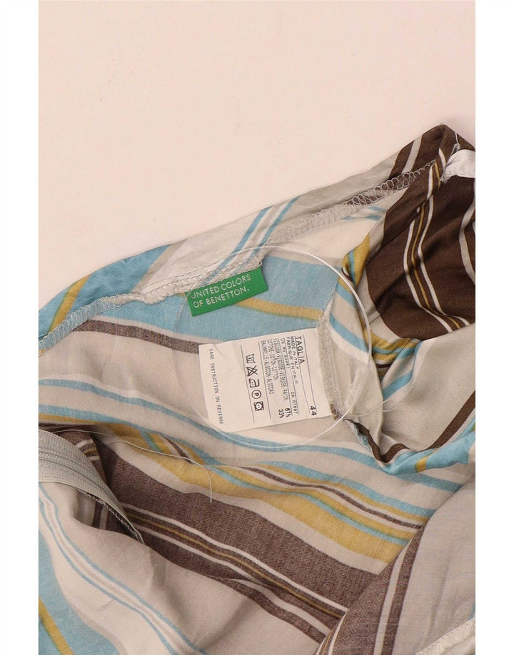Benetton Jupe Asymétrique IT 44 Medium W36 Rayé Multicolore Femme