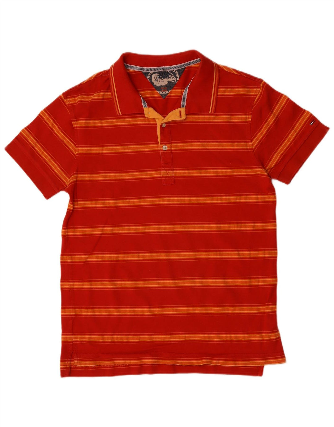 TOMMY HILFIGER Polo Homme Large Rouge Rayé Coton