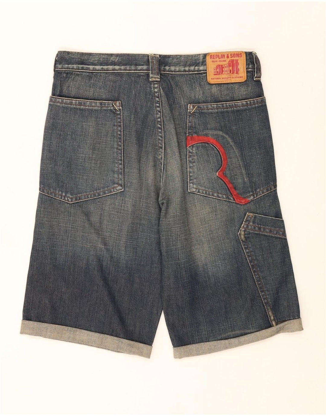 REPLAY Short en Jean Garçon 11-12 ans W29 Bleu Marine Coton