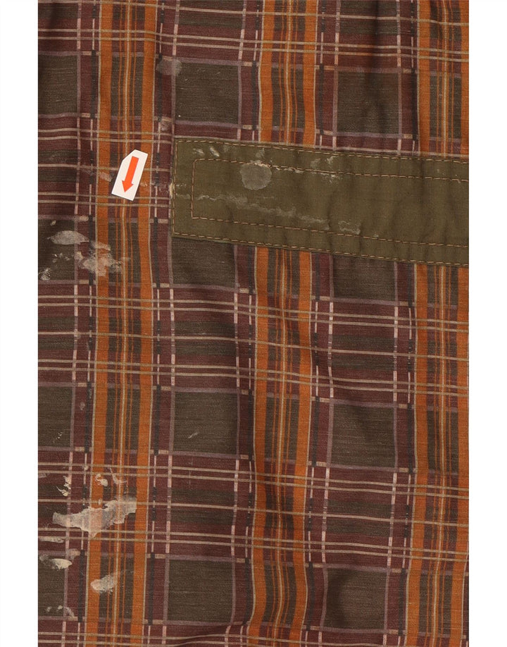 EASY COMFORT Womens Windbreaker Coat UK 16 Large  Khaki Check Polyester