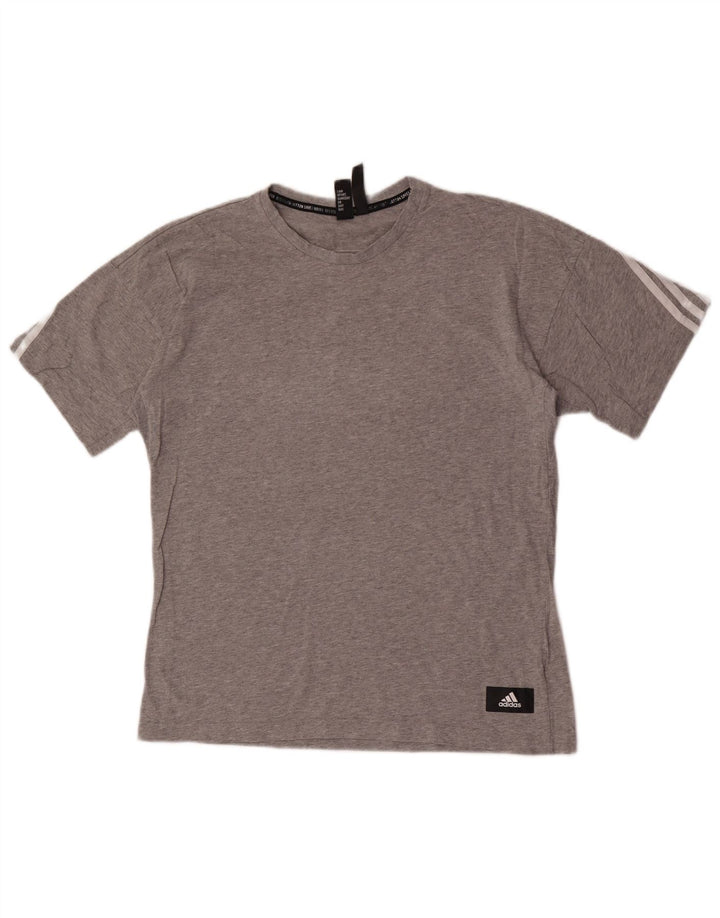 Adidas T-Shirt Homme Gris Moyen Moucheté Coton