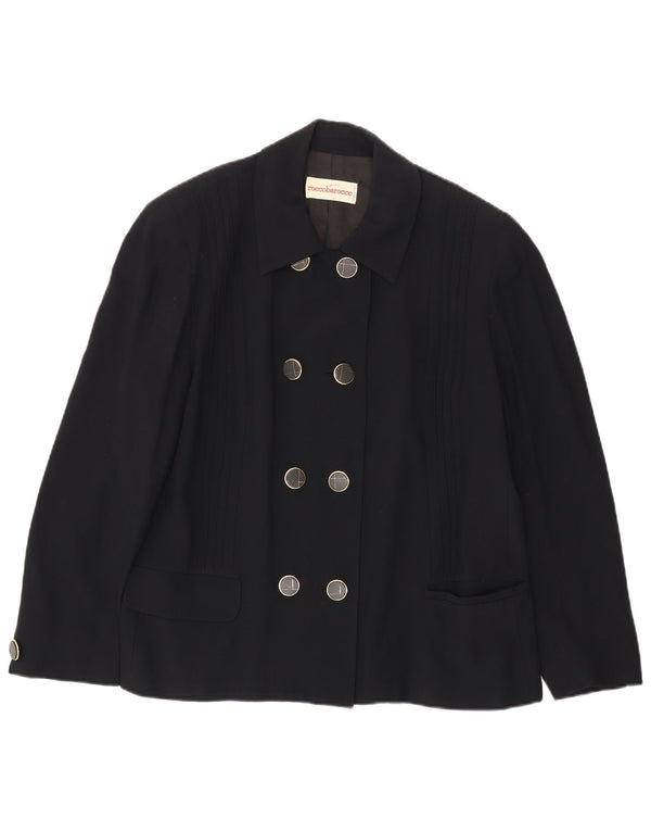 Roccobarocco Veste blazer croisée pour femme UK 18 XL Bleu marine
