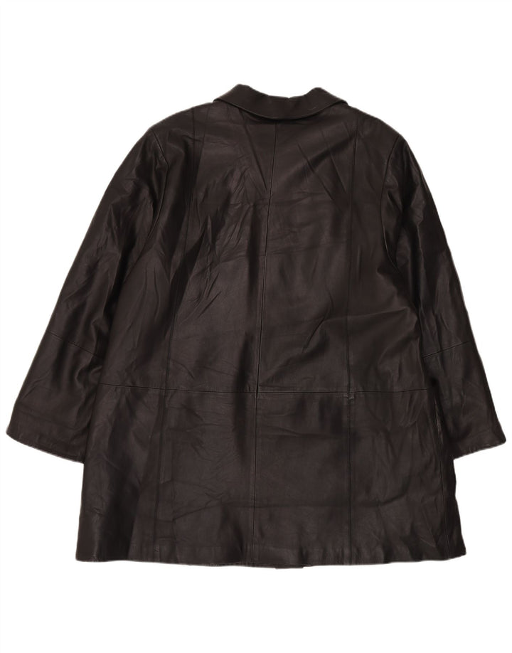 manteau en cuir surdimensionné femme vintage IT 48 XL Cuir noir