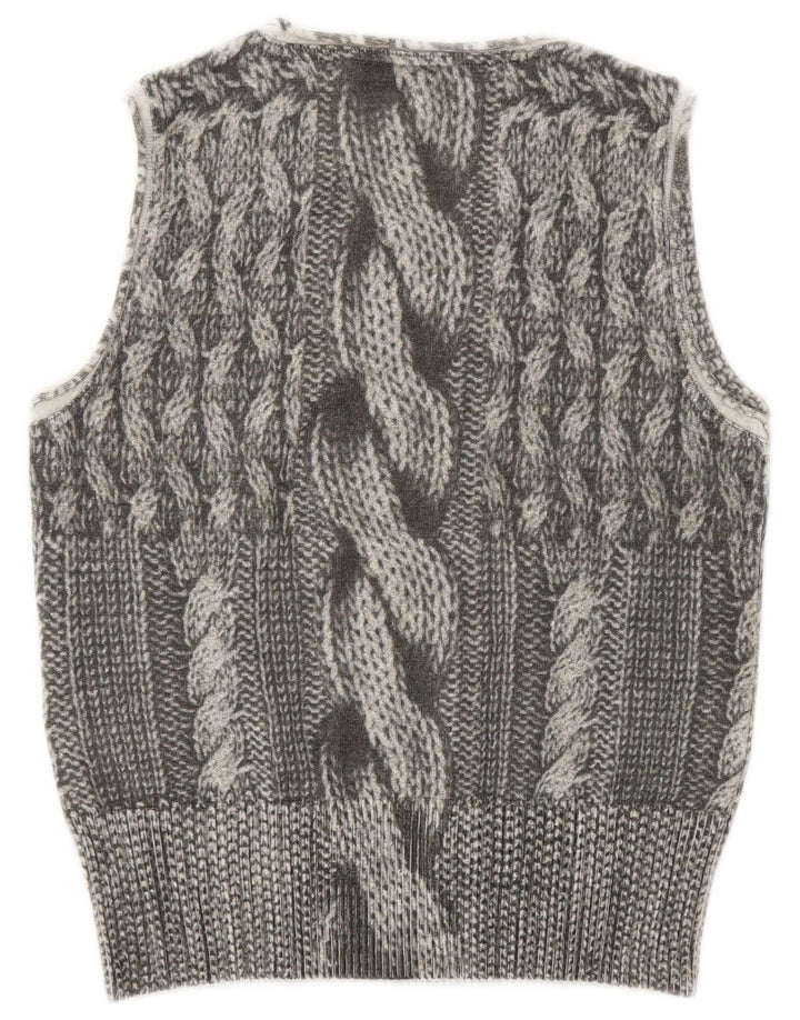 Trussardi Jeans Débardeur Gilet Femme UK 12 Laine Gris Moyen