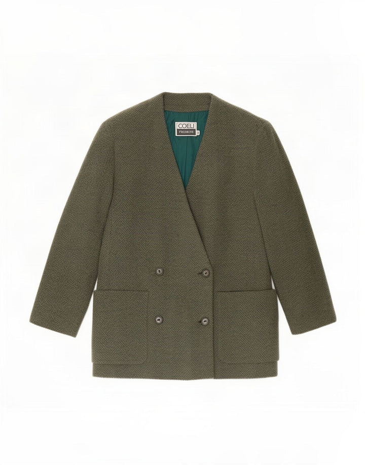 Coeli Premiere Veste Blazer Femme IT 46 Grand Vert Chevrons